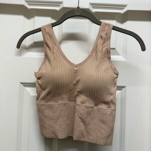 Ribbed Tan Women's Top
